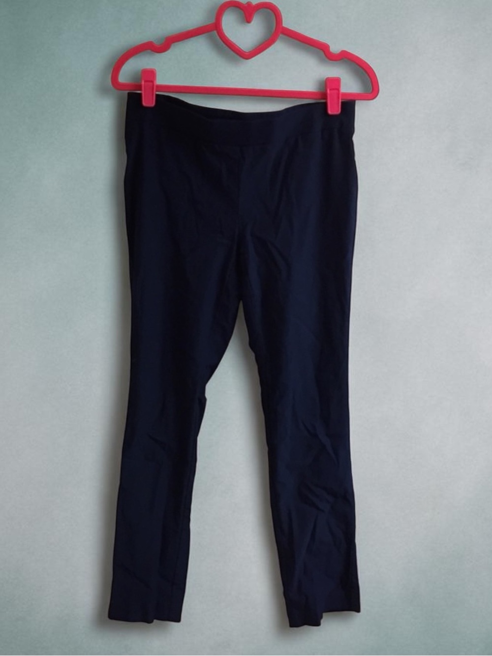 Navy stretchy work Petite leggings with chic sheen